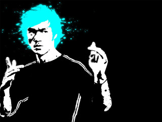 Blue hair man cigarette spray - johnson free wallpaper