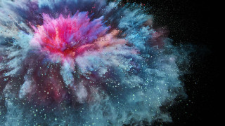 Colorful powder explosion dark sky 2 - particle free wallpaper