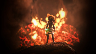 Little girl rock fire forest - a little girl free wallpaper