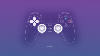 Game controller purple blue outline - game art free wallpaper