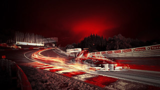 Car driving track red lights - a track free wallpaper