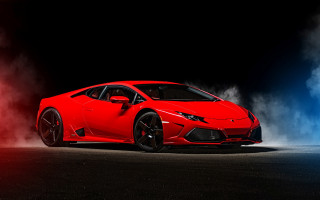 Red sports car smoke exhaust 3 - a red sports car free wallpaper