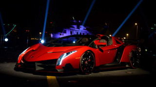 Red sports car night parking 5 - excessivism free wallpaper