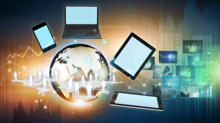 Laptop modern silver open screen - this image free wallpaper