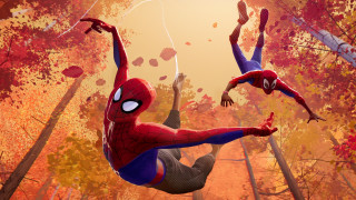 Spiderman air battle autumn leaves - a spider man free wallpaper