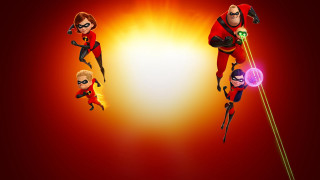 Cartoon characters flying red background - a group of cartoon characters free wallpaper