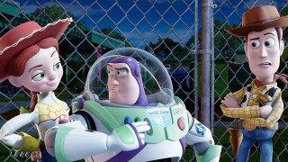 Cartoon characters standing fence background - a couple of cartoon characters free wallpaper