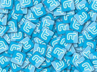 Facebook blue white letters scattered - letter free wallpaper
