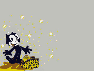 Cartoon cat yellow star suitcase - loony toon free wallpaper