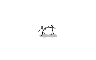 Stick figure holding stick pointing - free love wallpaper