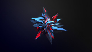 Blue red abstract object black - geometric abstract art free wallpaper