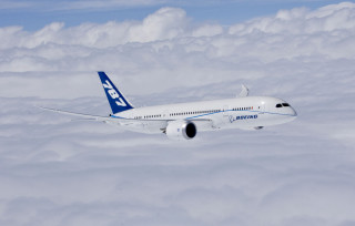 Large jetliner cloudy sky blue 3 - sky free wallpaper