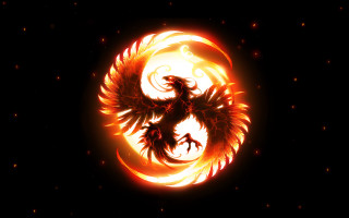 Fire dragon circle of fire - sun free wallpaper for desktop