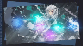 Anime character white hair blue - a large screen free wallpaper