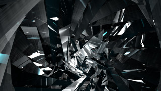 Large black white abstract glass - a blue light in the middle free wallpaper