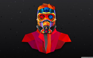 Stylized man gas mask colorful - a gas mask free wallpaper