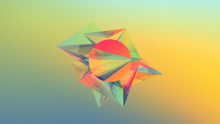Colorful abstract background sun triangle - low free wallpaper