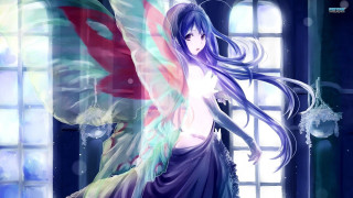 Woman long hair colorful angel - gothic art free wallpaper for desktop