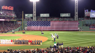 Baseball field crowd game flag - free new year wallpaper