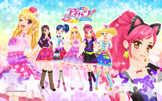 Pink hair girls cartoon cat - a group of girls free wallpaper