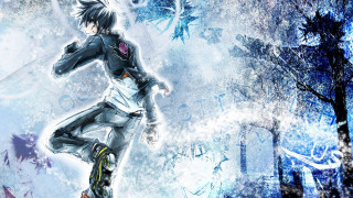 Anime skateboard snow trees birds - a anime character free wallpaper