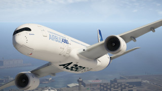 Large white airplane city blue - a large white airplane free wallpaper
