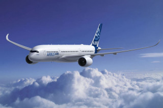 Large jetliner flying blue sky 2 - plane free wallpaper