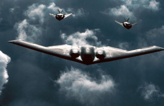 Military planes flying sky clouds 2 - cloud behind them free wallpaper