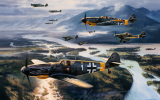 Planes river mountains sky flying - plane free wallpaper