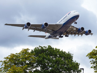 Jetliner cloudy sky trees lamp - professional photo free wallpaper