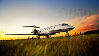 Small plane parked grass sunset - luxury free wallpaper