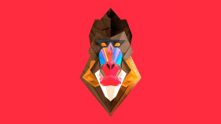 Colorful animal red background red - alex petruk ape free wallpaper