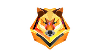 Low poly animal head white - low free wallpaper