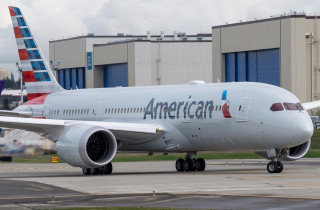 Large passenger jet airport runway - a ladder free wallpaper