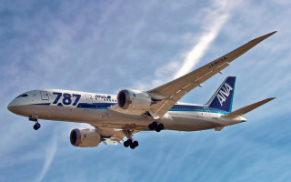 Large passenger jet flying blue 3 - a large passenger free wallpaper