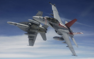 Fighter jets flying sky blue 3 - two fighter jet free wallpaper