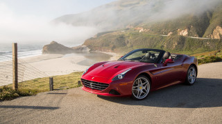 Red sports car ocean cliff - bernardo cavallino free wallpaper