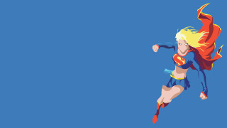 Woman flying superman costume cape - flat free wallpaper