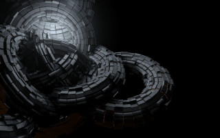 Black white objects dark room - deconstructivism free wallpaper
