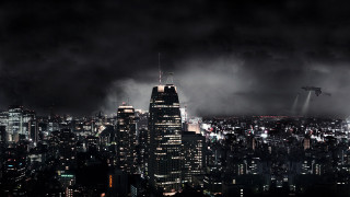 City skyline tall buildings nighttime 4 - the distance free wallpaper