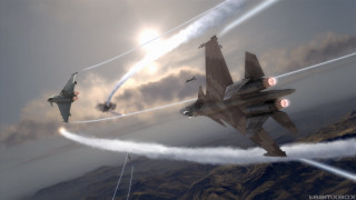 Fighter jets cloudy sky mountains - the tail free wallpaper