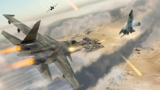 Fighter jets desert landscape rainbow - a rainbow in the background and a rainbow in the sky free wallpaper