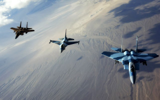 Fighter jets flying formation sky 3 - charles fremont conner free wallpaper