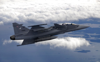 Fighter jet flying sky clouds 15 - carl gustaf pilo free wallpaper