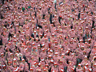 Red white striped outfits hats - concept art free wallpaper