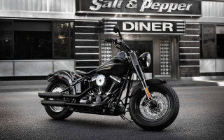 Black motorcycle parked restaurant salt - dan scott free wallpaper