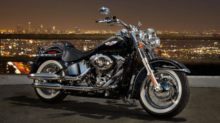 Motorcycle rooftop city night skyline - a roof free wallpaper