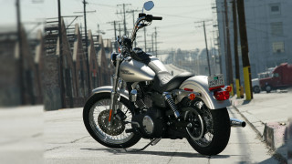 Motorcycle parked road fence power - cafer bater free wallpaper