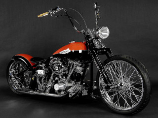 Red black motorcycle parked black - ed roth free wallpaper
