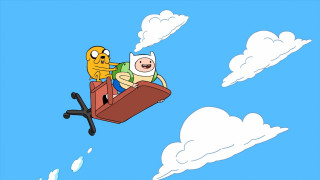 Cartoon character flying plane clouds - a plane in the background free wallpaper